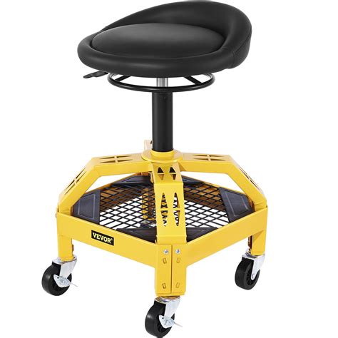 VEVOR Rolling Garage Stool 300LBS Adjustable Mechanic Work Shop Seat w/Casters | VEVOR US