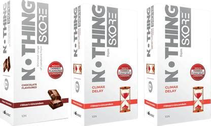 SKORE NOTHING THINNEST CHOCOLATE FLAVORED AND CLIMAX DELAY 2 Condom ...