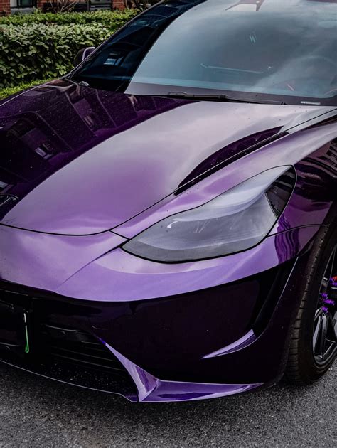 Tesla Model 3 Wrap ,Best Ravoony Gloss Midnight Purple Car Vinyl Wrap ...