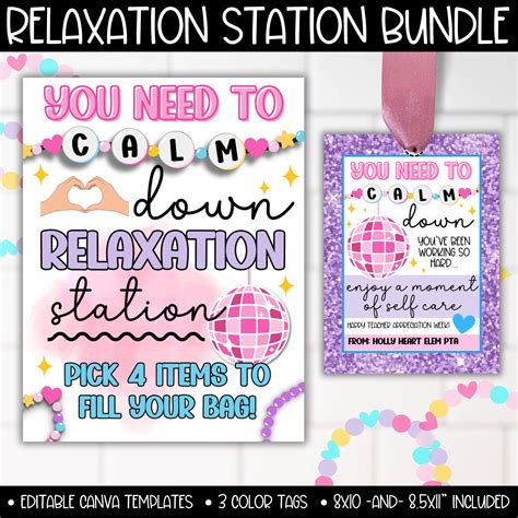 Teacher and Staff Appreciation Week Relaxation Spa Station Sign Gift ...