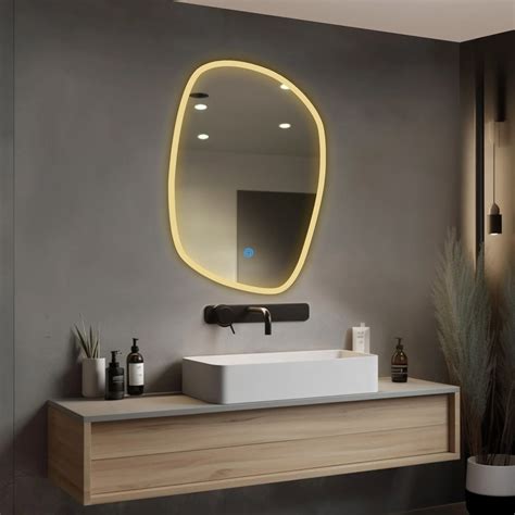 LED Mirror with Buddha Design - Warm Light - Rectangular – Flair Glass