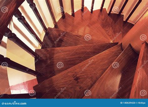 Wooden Spiral Staircase Made of Antique Wood Stock Photo - Image of ...