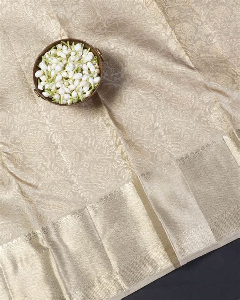 Buy Grey Handwoven Kanjivaram Silk Saree T421947