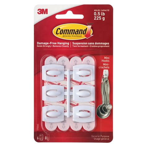 Command™ Mini Hooks, Color: White, Count: 6 | Michaels