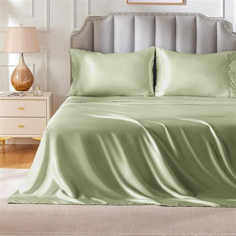 Amazon.com: FreshCulture Satin Sheets Twin XL Size, Silky Soft Satin ...