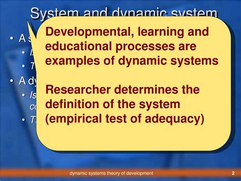 PPT - Dynamic Systems Theory of Development and Learning Processes ...