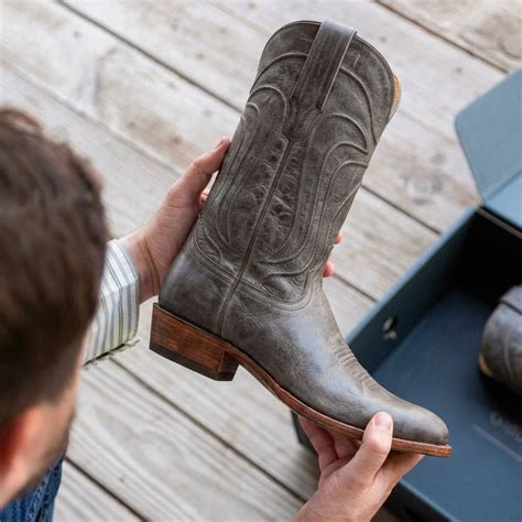 Grey Leather Renovaux Slip On Zipper Western Cowboy Boots - AW24 ...