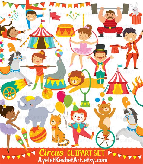 Circus Clipart Set. Cute Illustrations of Circus Animals | Etsy Israel