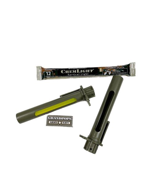 U.S. Military OD Green Tactical Chem Light/ Glow Stick Plastic Holder ...