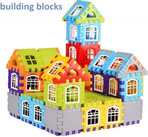 GREEN WAY Happy Home House Building Blocks with Smooth Rounded Edges ...