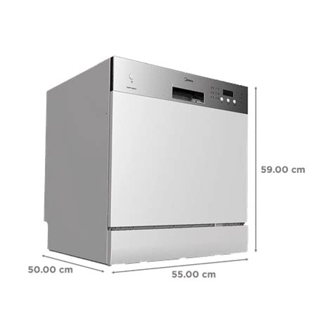 Buy Midea 8 Place Settings Free Standing Dishwasher with Smart Power ...
