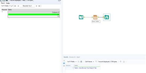 Alteryx Table Tool 的图像结果
