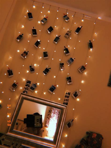 Fairy Lights and Polaroids | Diy room decor for teens, Fairy lights bedroom, Polaroid display