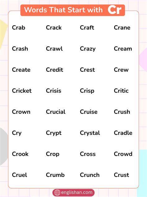 Words That Start with Cr: List of 500+ Cr Words