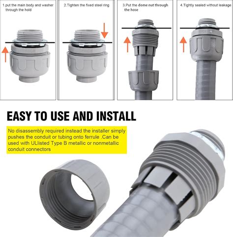 Buy 1/2 Inch Flexible Conduit Liquid Tight Connector Nonmetallic Liquid ...