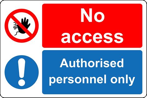 Buy No access authorised personnel only Safety sign - Self adhesive ...