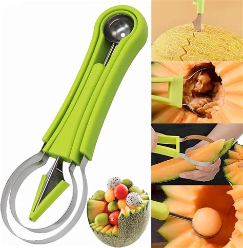 Amazon.com: Melon Baller Scoop Set, 3 In 1 Watermelon Scoop Fruit ...