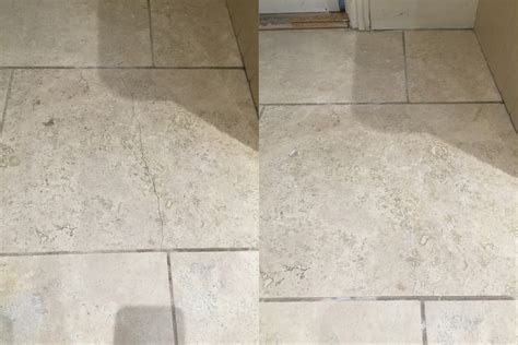 Restoring Travertine Kitchen Tiles in East Byfleet | Tile Cleaners ...