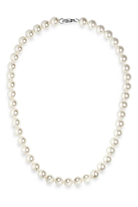 KEZEF Faux Pearl Necklace Cream White Simulated Pearls Necklace for ...