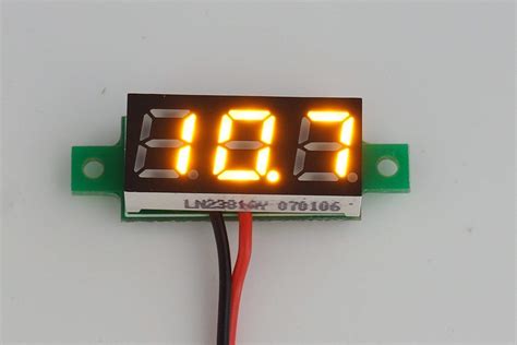 Embedded kart Yellow 0.28" Mini 2 Wire Dc Voltmeter 3.5~30v Digital ...