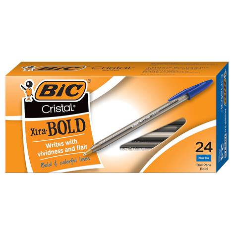 BIC MSBP241-Blu Cristal Xtra Bold Ballpoint Pen, Bold Point (1.6mm ...