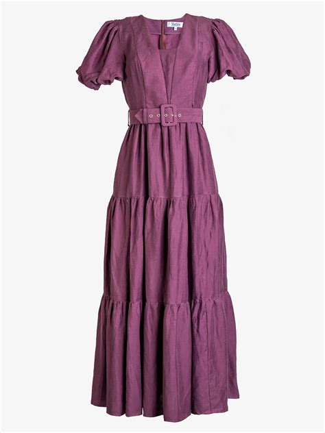 Peasant Dress - Aubergine - Shebby