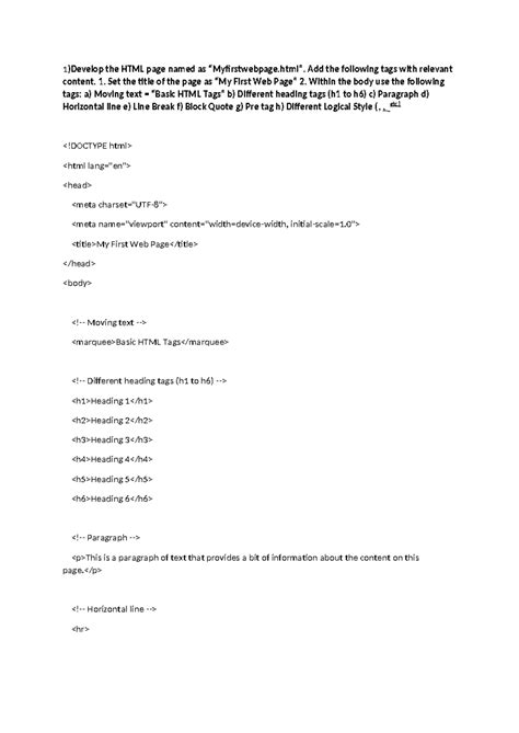 Lab manual web - none - 1 )Develop the HTML page named as ...