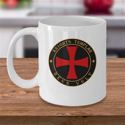 Knights Templar Coffee Mug Deus Vult God Wills It Latin | Etsy