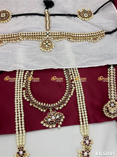 Kempu Bharatanatyam Temple Jewellery Set | Arangetram Dance Set ...