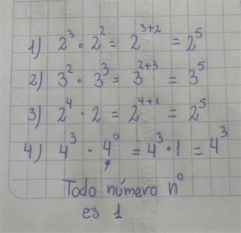Resolver las siguientes potencias. > Producto de potencias de igual ...