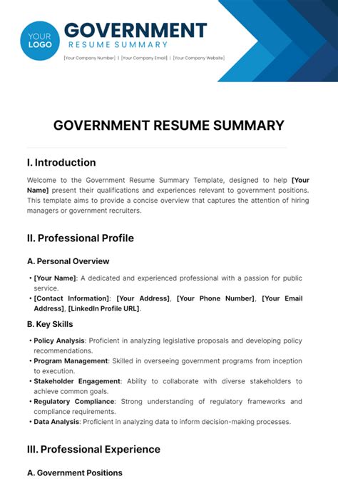 Free Federal Resume Templates to Edit Online and Download