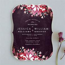 Plum Colored Wedding Invitations by Enchanting Plum Wedding Invitations By Phrosne Ras Minted Plum Colored Wedding Invitations