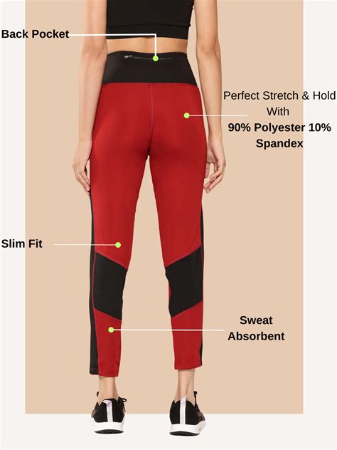 Alcis Women Maroon and Black Colourblocked Tights AAWTGTDM00030009-XS