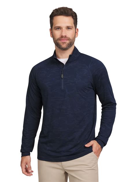 Chaps Golf Men's & Big Men's Quarter Zip Camo Jacquard Sweater, Sizes S ...