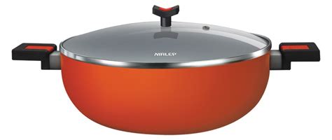 Nirlep Acilis Aluminium Kadhai with Glass Lid, 5.5 litres : Amazon.in ...