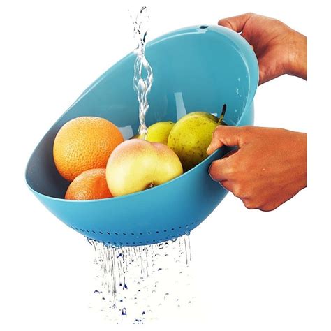 Frenchware (Blue, 1 Unit) Plastic Colander Bowl, Premium-Grade Plastic ...