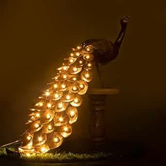 Buy N&H Handmade Coconut Shell Peacock Lamp | Tabletop Standing Lamps ...