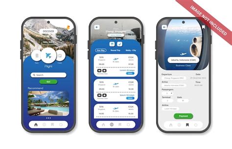 Design de interface de telas de aplicativos de viagem | Vetor Premium