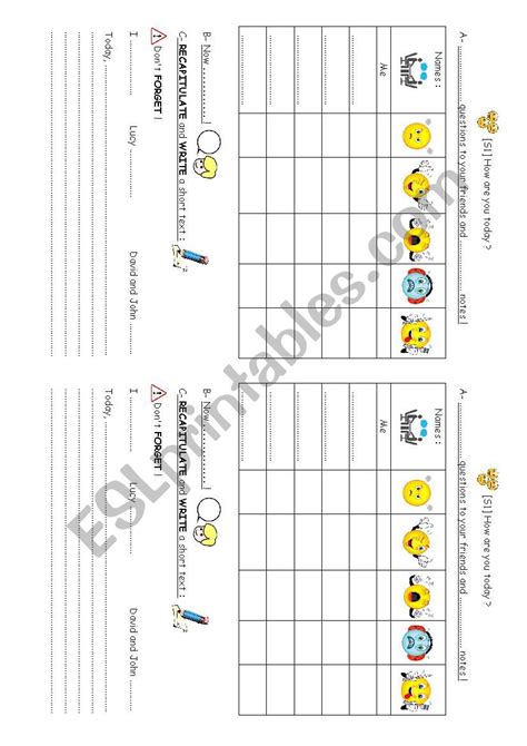 How Are You Today Class Interview Worksheet 的图像结果