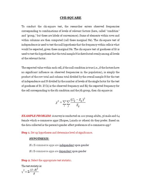 Chi-Square: Example Problem | PDF | Chi Squared Test | Statistical ...
