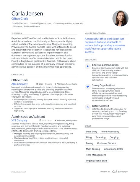3 Office Clerk Resume Examples & How-To Guide for 2024