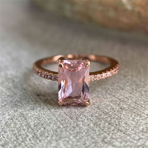 Morganite Ring 14k Rose Gold Morganite Stone Ring By ASANA