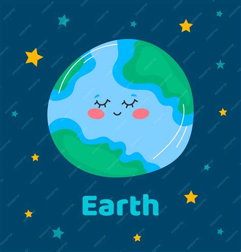 Vektorgrafik Planet Erde im flachen Cartoon-Stil Poster für ...
