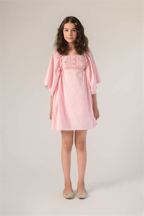 Bursting Meadows- Hand Embroidered Organic Cotton Dress – Littleens