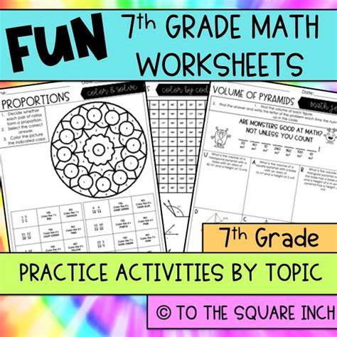 7th Grade Math Worksheets 的图像结果