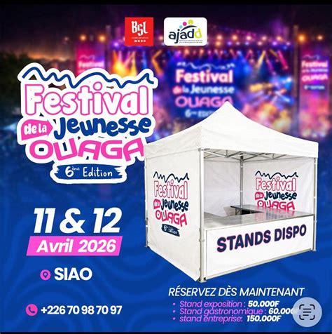 FESTIVAL DE LA JEUNESSE OUAGA , SIAO, Secteur 30, Ouagadougou, 11 April ...