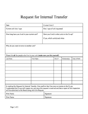 Fillable Online Internal Transfer Form - Crown Heights Co-op Fax Email ...