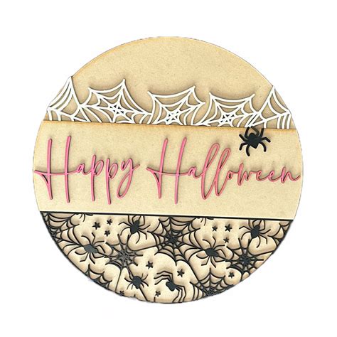 XL Happy Halloween Spider Sign - Spider Halloween Sign – Glowforge Shop