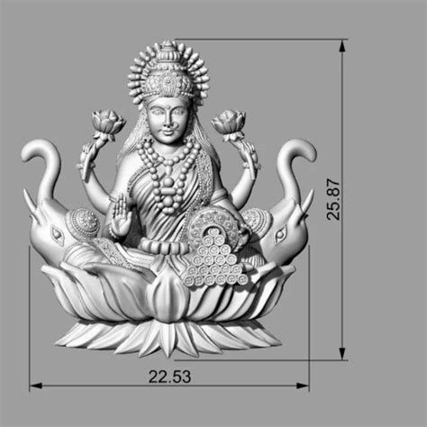 Gajalaxmi 3D Model STL File For Jewelry Use
