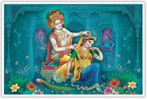 Lovely Shringar Leela Of Radha Krishna Paper Poster Paper Print ...